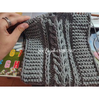 Khăn len đan tay hình bông lúa - Khăn len handmade