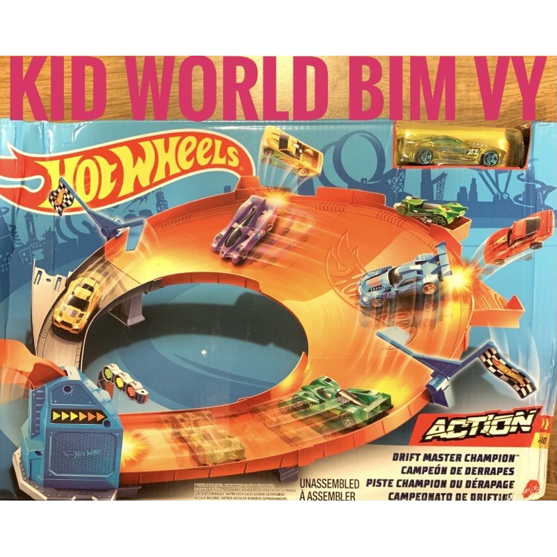 Bộ đường ray đua Hot Wheels Drift Master Champion Playset GBF84.