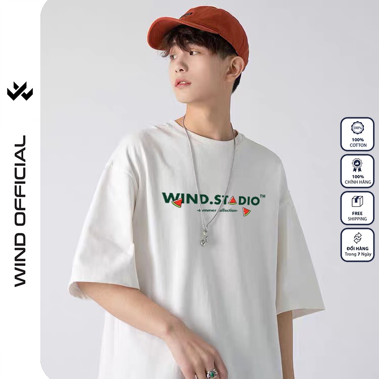 Áo thun tay lỡ unisex form rộng WIIS phông oversize bản Premium Dưa Hấu nam nữ ulzzang