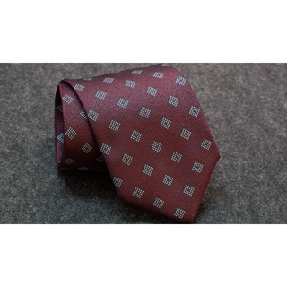 Cà Vạt 8cm Polysilk -  Red Square Geomatric