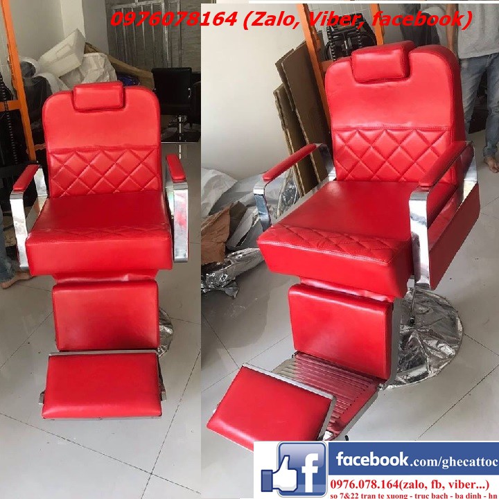 GHẾ CẮT TÓC NAM BARBER CHAIR BX-004 H504B ĐỎ