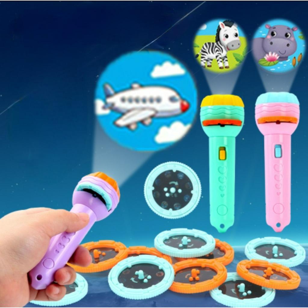 Đồ chơi đèn pin chiếu hình nhiều chủ đề cho bé