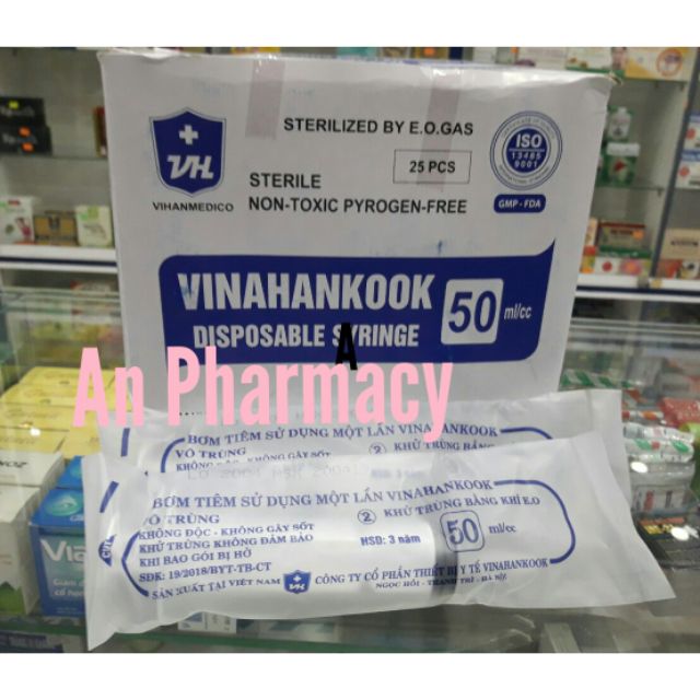 Hộp 25 bơm tiêm 50ml vinahankook