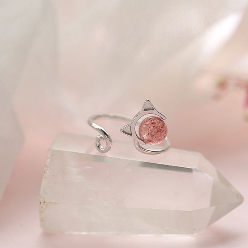 Nhẫn nữ dễ thương Nhật Bản và Hàn Quốc nhẫn nữ pha lê mở