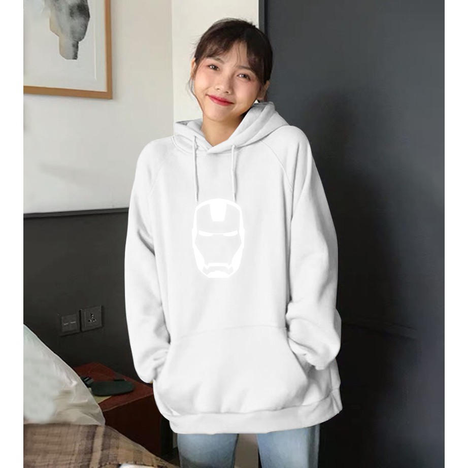 Áo Khoát Hoodie Unisex Có Mũ, Áo Khoát Thun Cho Cả Nam Và Nữ In Phản Quang Iron Man KN31 | BigBuy360 - bigbuy360.vn