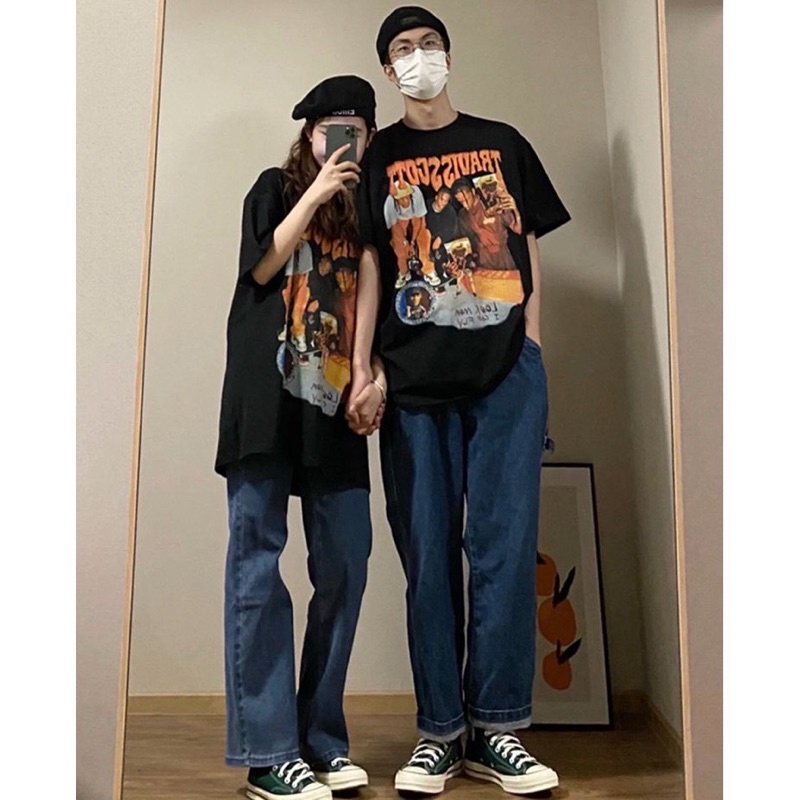 Áo Phông Oversize Hình TRAVIS SCOTT Tay Lỡ Form Thụng Chuẩn Ảnh Sóc Shop 1 ( Video cận chất)