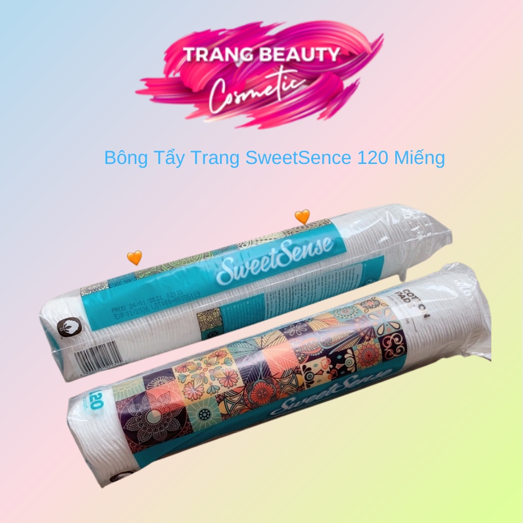 Bông Tẩy Trang 100% Tự Nhiên SweetSence 120 Miếng