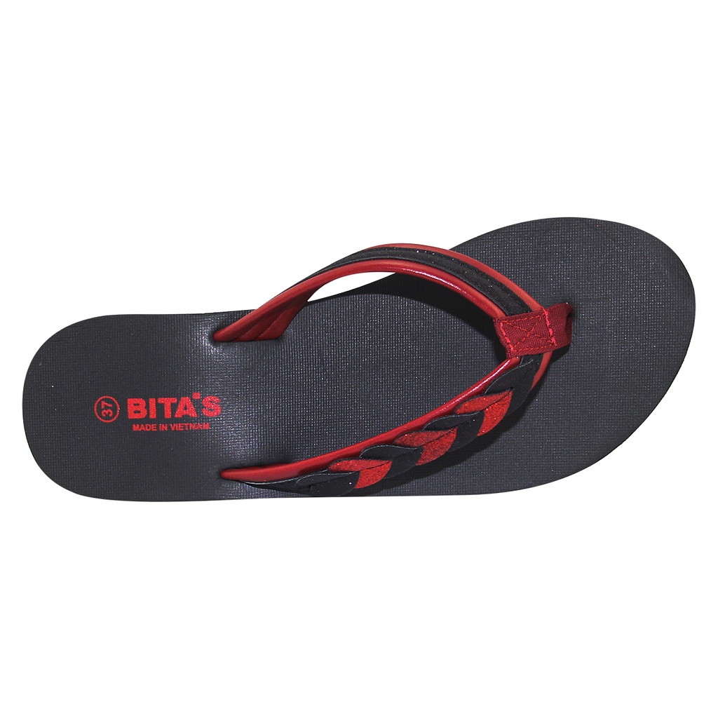 Dép quai kẹp nữ Bita's SWH.16 (Đen + Đỏ)