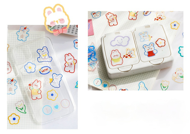 Flowertree Sticker Set 45 miếng dán trang trí tập ảnh/tạp chí dễ thương