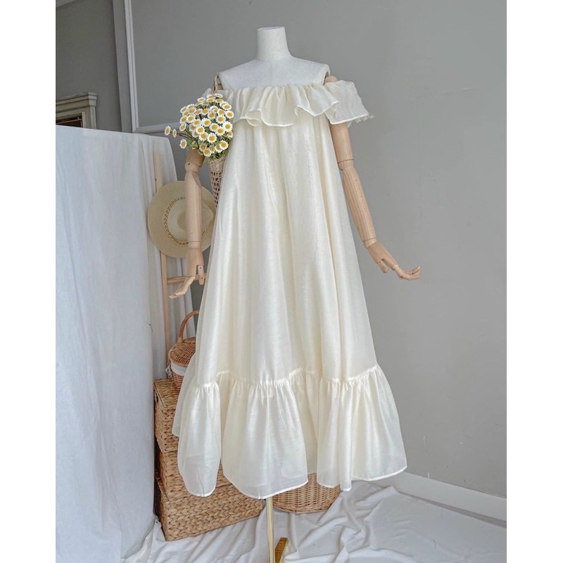 Váy Maxi Dáng Rộng Bèo Trễ Vai Siêu Lộng Lẫy | BigBuy360 - bigbuy360.vn