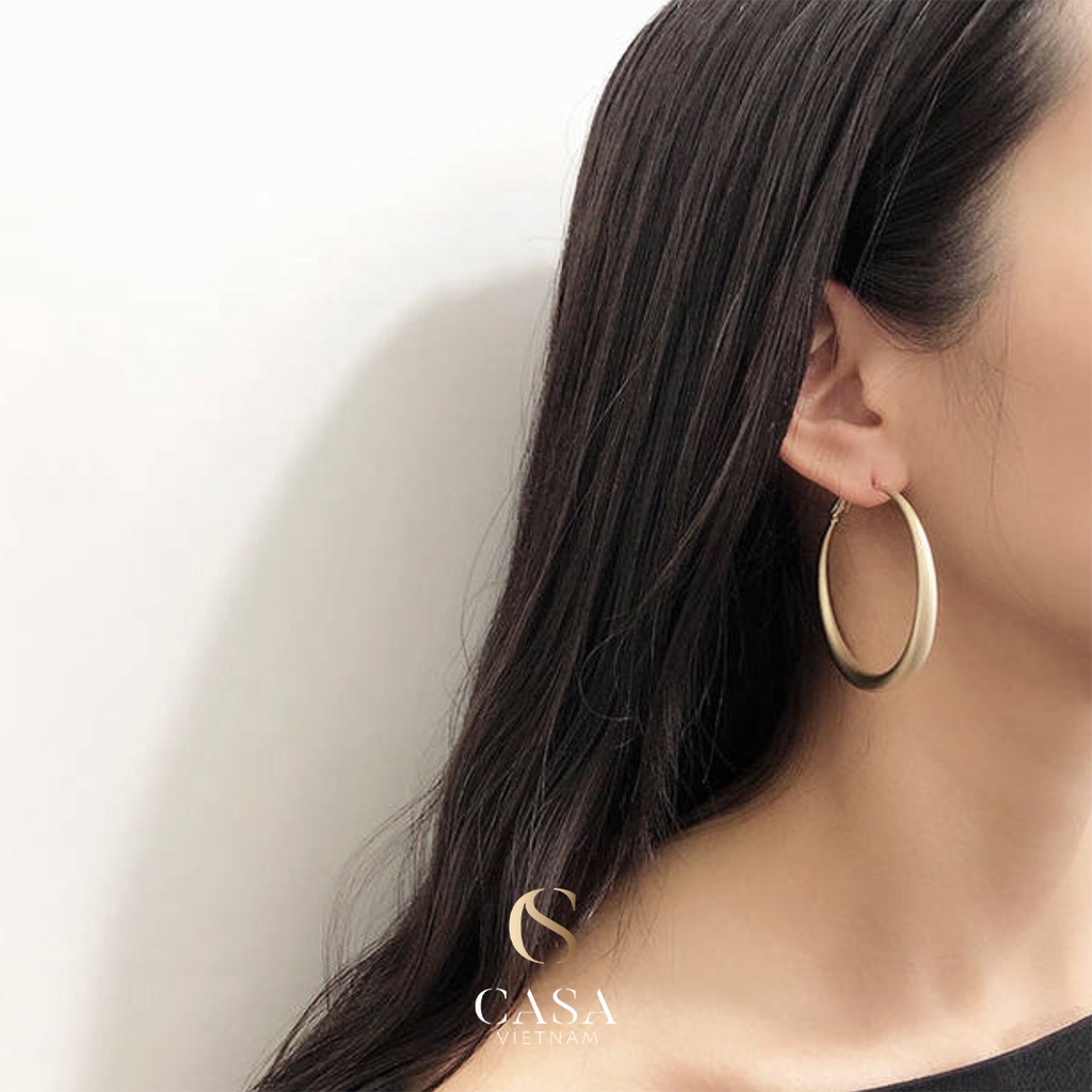 CASA Bông tai mạ vàng đơn giản sang trọng cho nữ CASAE034