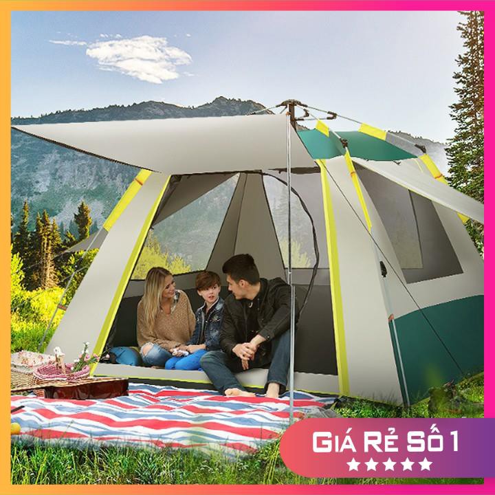 Lều Cắm Trại 𝗙𝗥𝗘𝗘 𝗦𝗛𝗜𝗣 Cho 3-4 Người Lều Picnic Tự Bung Lều Dã Ngoại 1 Cửa Chính 3 Cửa Sổ Chống Nắng Chống Mưa