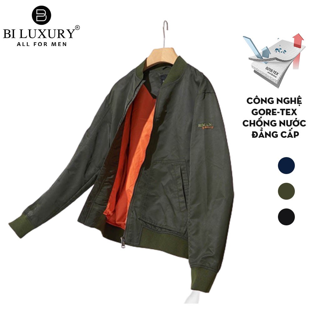 Áo khoác nam bomber Biluxury 4AG2T008 vải gió hai lớp chông nước đẳng cấp Gore-tex