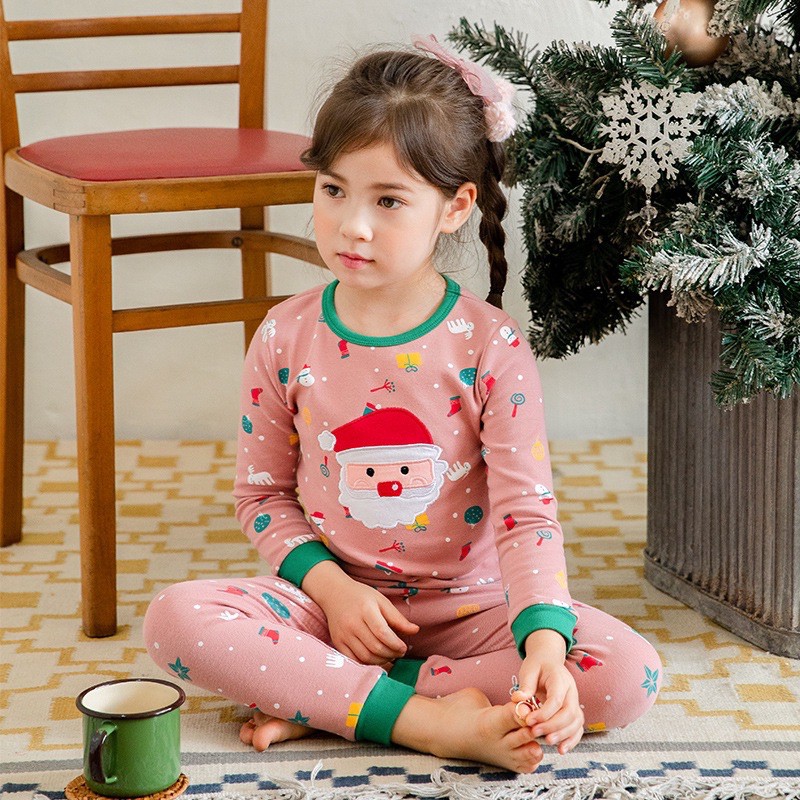 Bộ Đồ Thu Đông Ông Già Noel Hồng - Mẫu mới cho bé gái