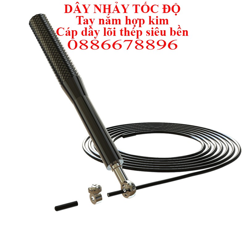 Dây nhảy hợp kim nhôm, dây cáp lõi thép, siêu bền, đẹp, nhiều màu dùng luyện tập thể thao, giảm câm...