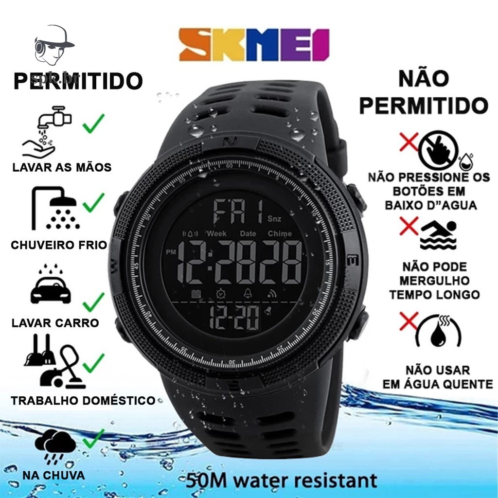 Đồng Hồ Skmei 1251 Chống Nước 50M Nam Đồng Hồ Thể Thao Kỹ Thuật Số Thể Thao Thời Trang, Cổ Lululife8w