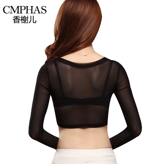 Áo mặc trong váy sát nách lưới trơn DÀI TAY | BigBuy360 - bigbuy360.vn