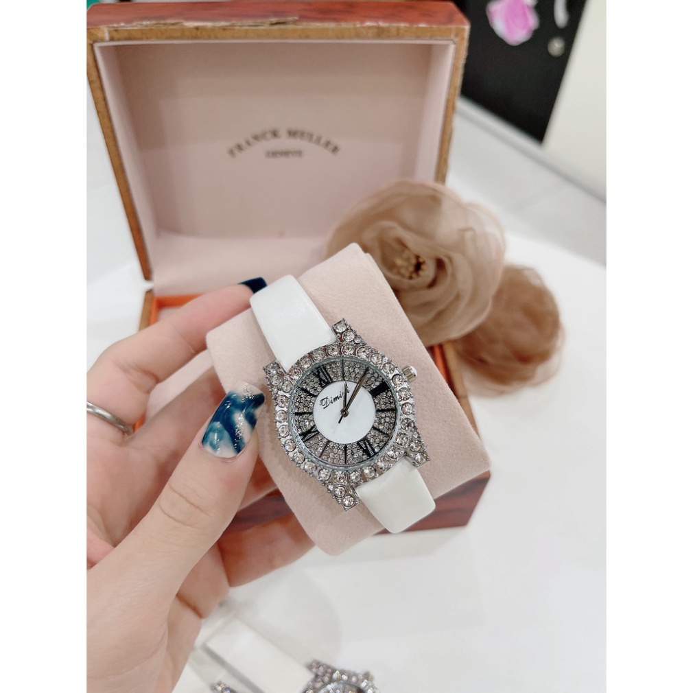 Đồng hồ DIMINI dây da mềm thiết kế đính đá kim cương nhân tạo sang trọng đeo cực sáng tay và nổi bật hình ảnh video tựụp | BigBuy360 - bigbuy360.vn