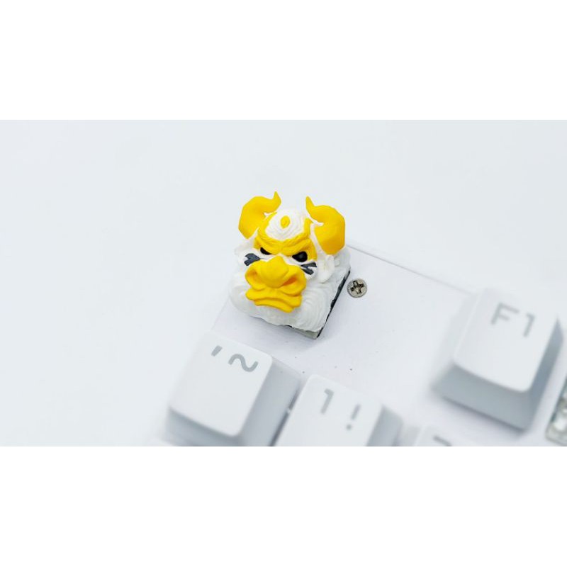 Keycap bò Bull Clone tone trắng vàng trang trí bàn phím cơ gaming