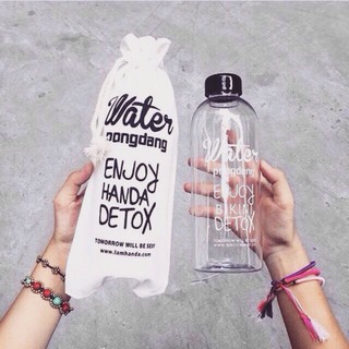 Bình Nhựa PONG DANG Detox 1000ml + Kèm Túi Vải