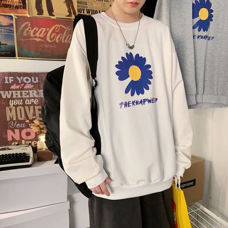 Áo Sweater dài tay in hình hoa cúc size M-3Xl | BigBuy360 - bigbuy360.vn