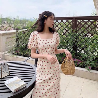 ĐẦM MIDI CHERRY - ĐẦM CHERRY CHẤT ĐẸP