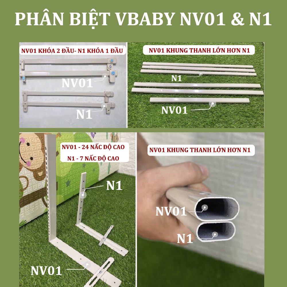 Thanh chắn giường Nhật Bản V-BABY NV01 &amp; N1S &amp; V-BABY N3 (1 thanh 1 mặt)
