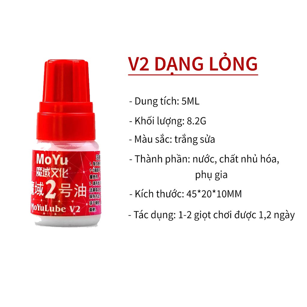 Moyu Lube V1 / V2 - Dầu Bôi Trơn, Làm Nhanh Rubik