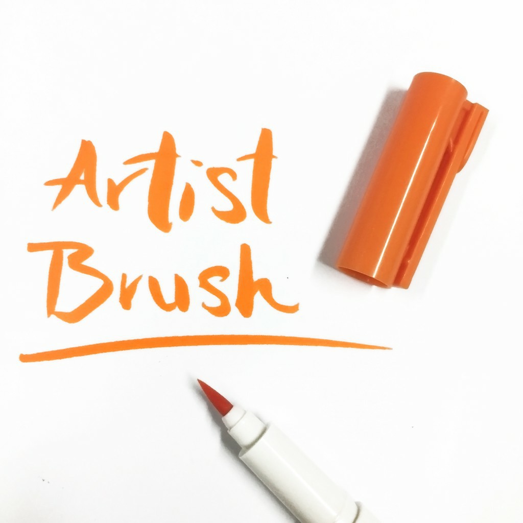 [Ship hỏa tốc] Artist brush [tone vàng lá] - Bút lông đầu cọ mảnh Marvy 1100 - ByLy Store