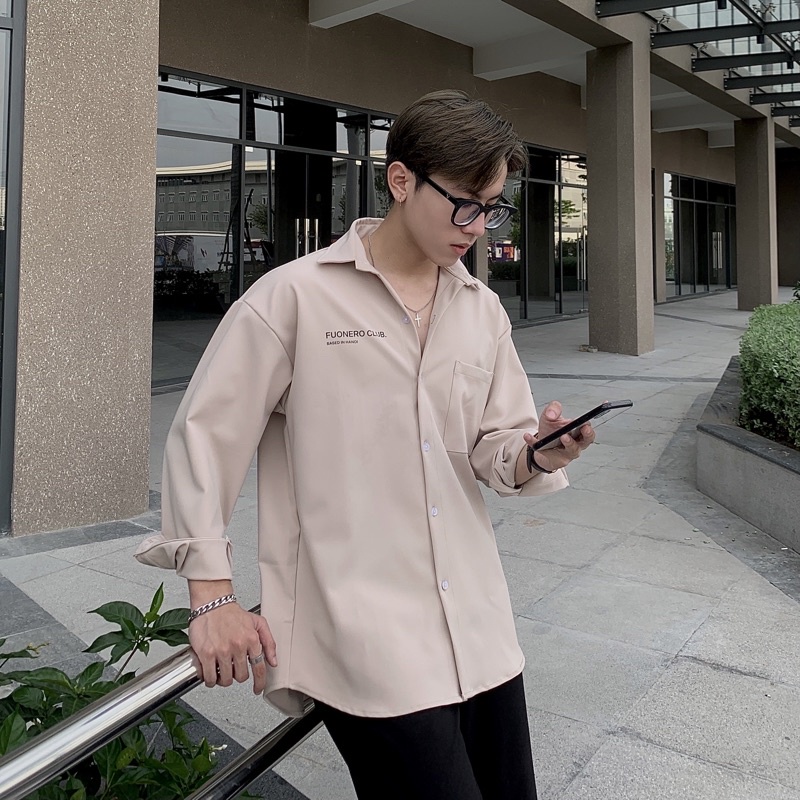 Sơmi dài tay Fuonero FNC form rộng over
