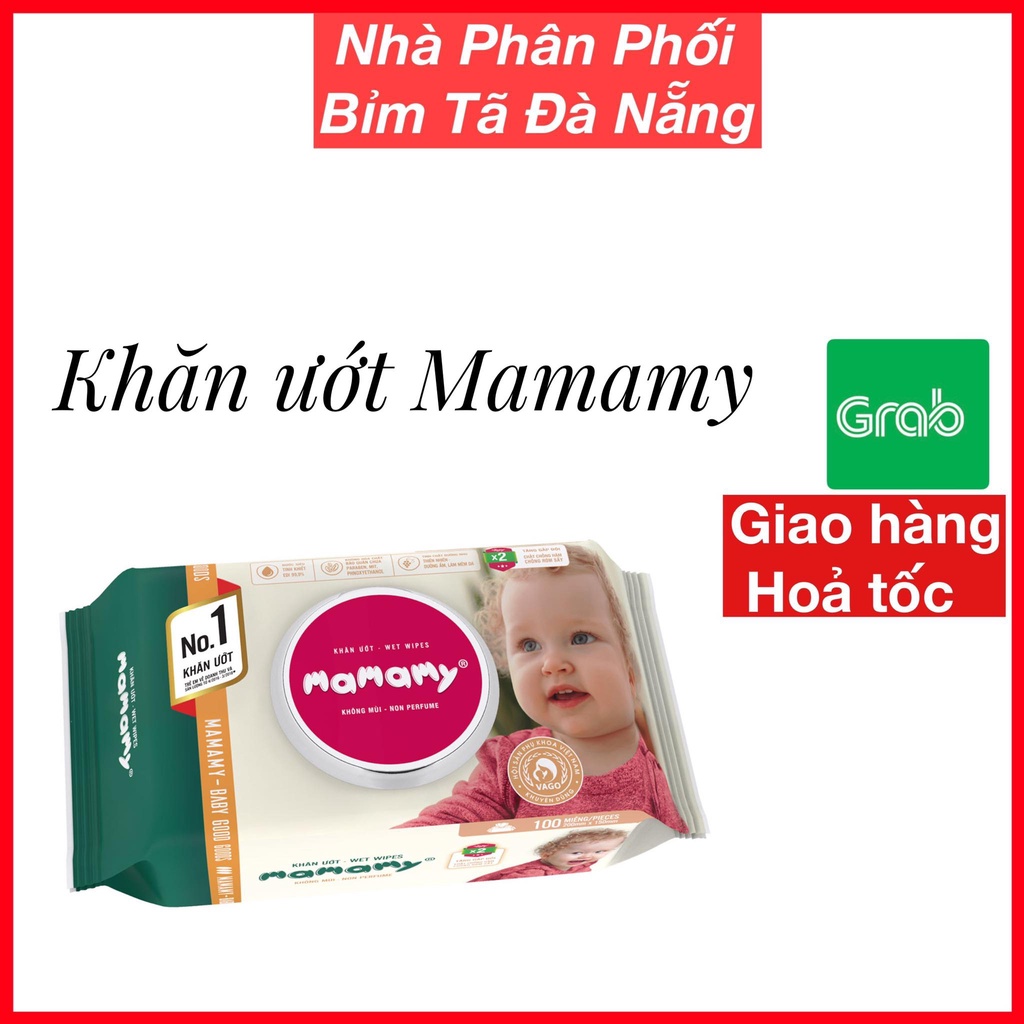 Khăn ướt / giấy ướt cho bé kháng khuẩn cho da Mamamy có nắp 100 tờ