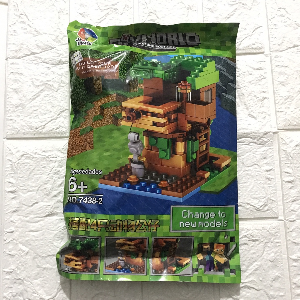 Đồ chơi lắp ráp Minecraft My World Jungle Tree House Scene Building 7438-2