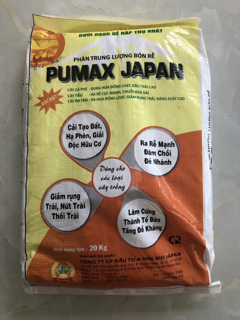 1kg phân trung vi lượng Pumax Japan