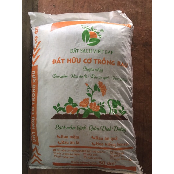 ĐẤT HỮU CƠ TRỒNG RAU 50dm3 - có thành phần đất thịt (đất đỏ bazan)