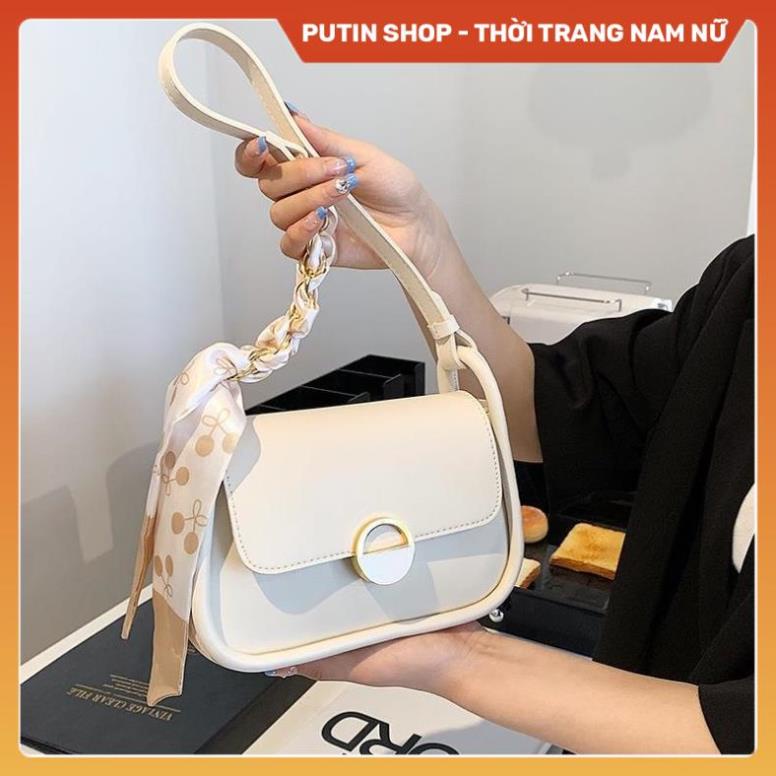 Túi Xách Nữ Đi Chơi Dự Tiệc Trang Phong Cách Hàn Quốc, Túi đeo chéo kèm khăn tết họa tiết thơi trang