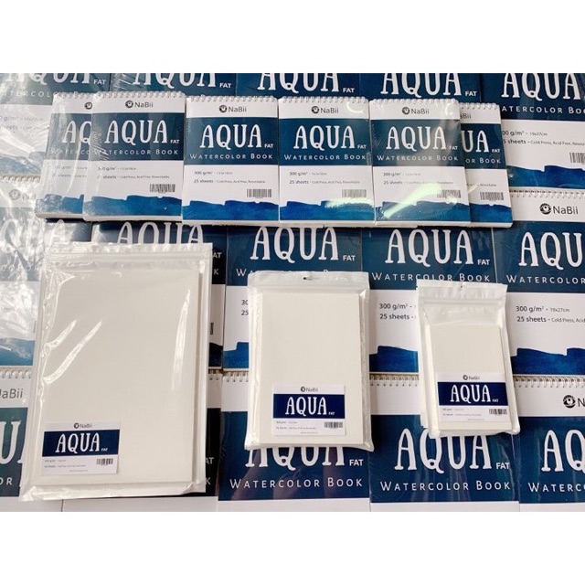 Giấy Vẽ Màu Nước Nabii Aqua Fat 300 Gsm - Túi Zip 16 tờ