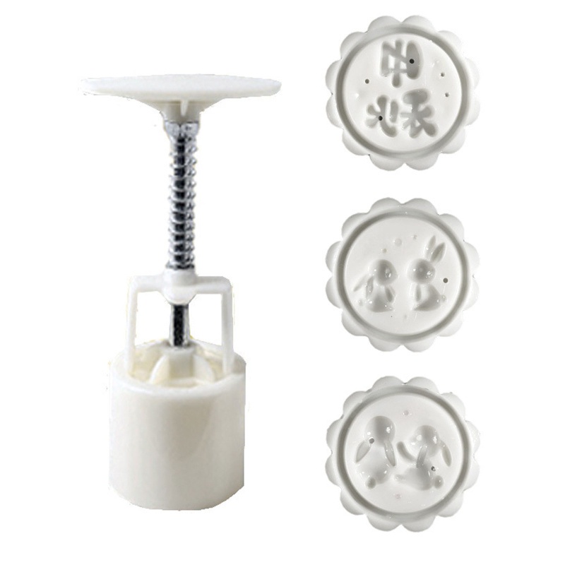 Khuôn Làm Bánh Trung Thu Hình Thỏ Hoạt Hình Bằng Nhựa 25g