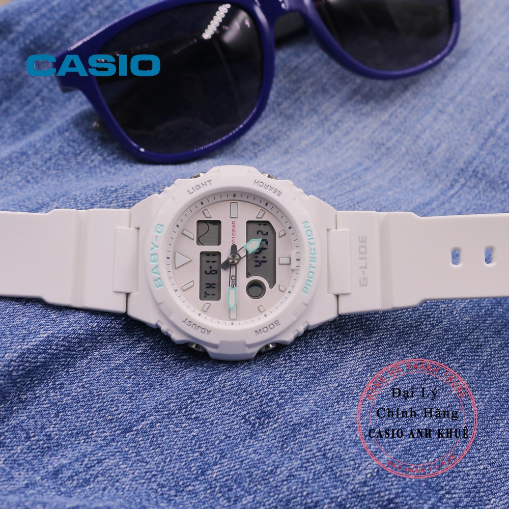 Đồng hồ Casio nữ Baby-G BAX-100-7ADR dây nhựa ( màu trắng)