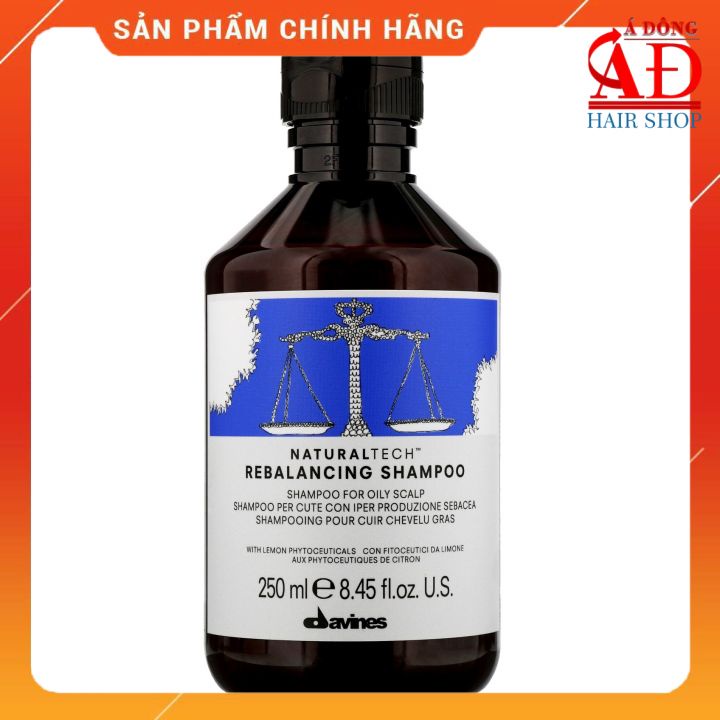 [+Tặng mũ trùm] Dầu gội cân bằng dầu Davines Naturaltech Rebalancing Italy 250ml