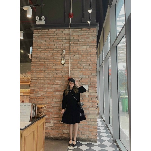 Váy suông dáng đuôi cá màu đen