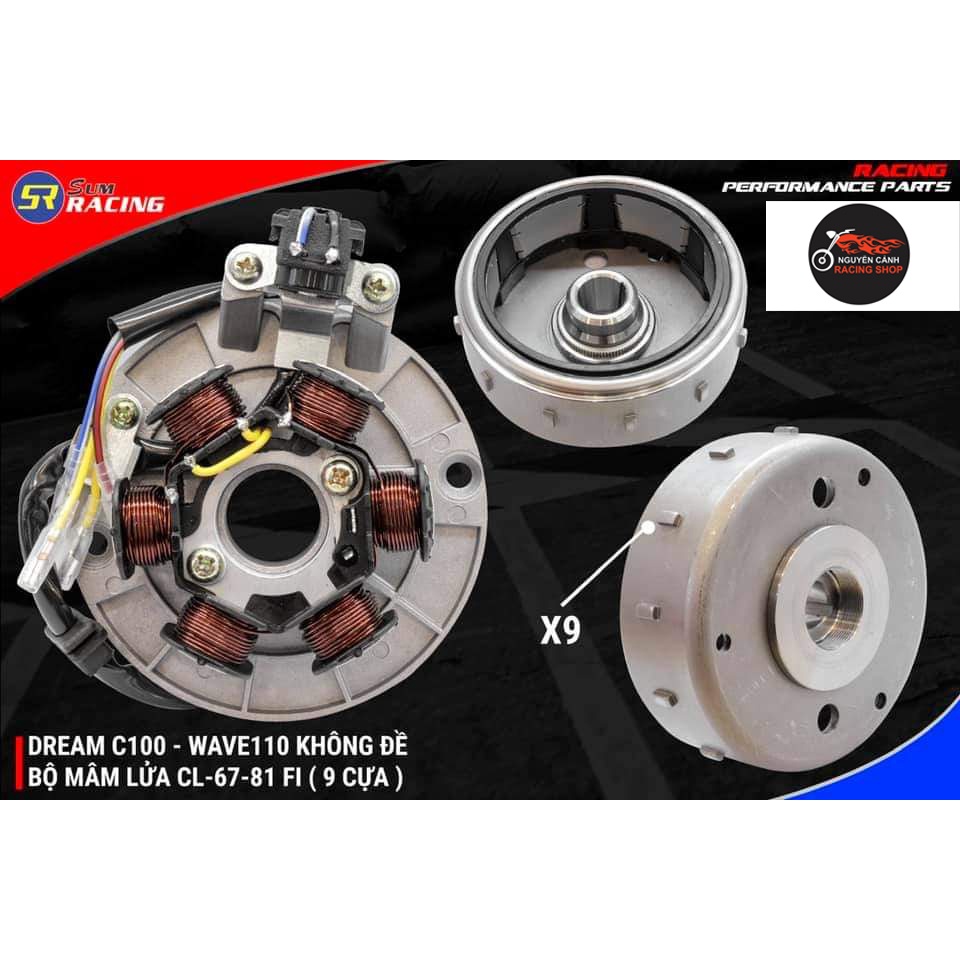 Bộ lửa xe 67-81-CL-Dream không đề Fi 9 cựa vô lăng mâm lửa 6 cục