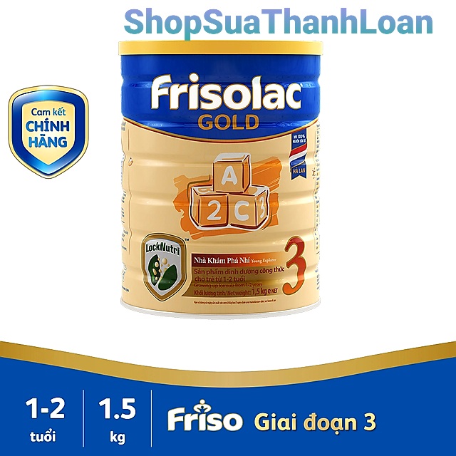 [HSD T7-2022] Combo 3 Lon Sữa Bột Frisolac Gold 3 1500g