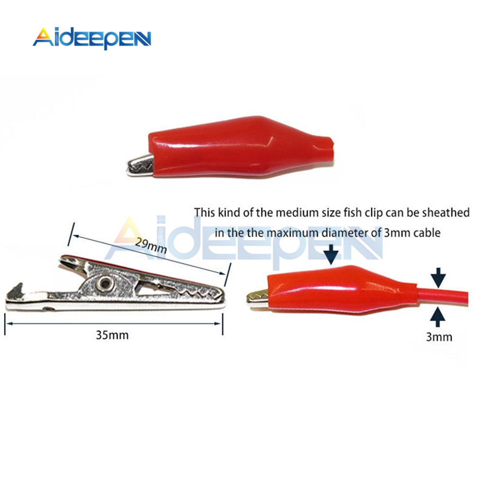 Bộ 20 Kẹp Cá Sấu P2001 Bằng Kim Loại Màu Đỏ Và Đen Chuyên Dụng Cho Máy Dò Thử Điện