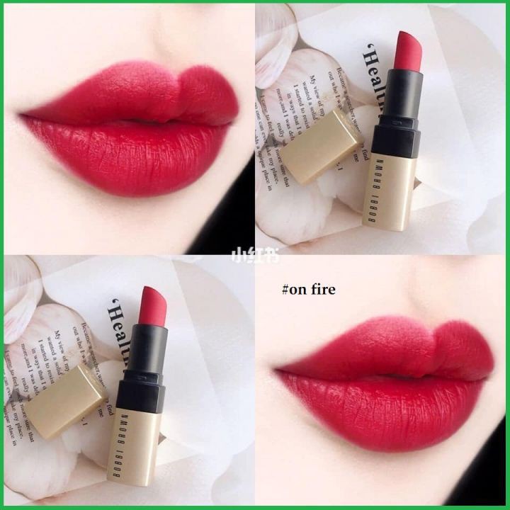 Son thỏi lì mịn lâu trôi BOBBI BROWN Luxe Matte Lip Color 4.5g màu On Fire – Đỏ tươi quyền lực, bùng cháy