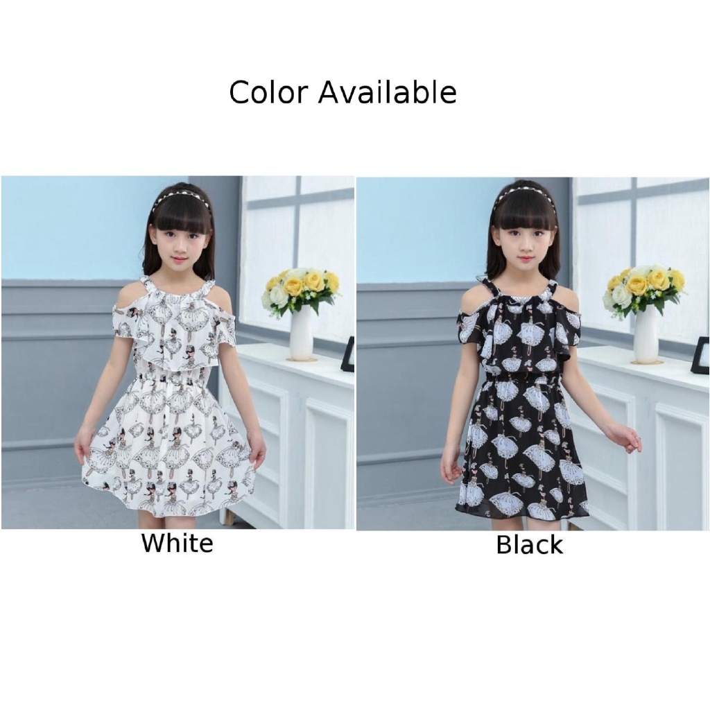 Đầm chiffon in hoa cho bé gái 4-13 tuổi