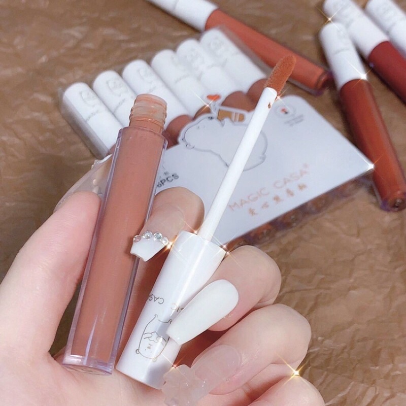 Sét Son Kem Gấu trắng 6 cây son kem lì | BigBuy360 - bigbuy360.vn