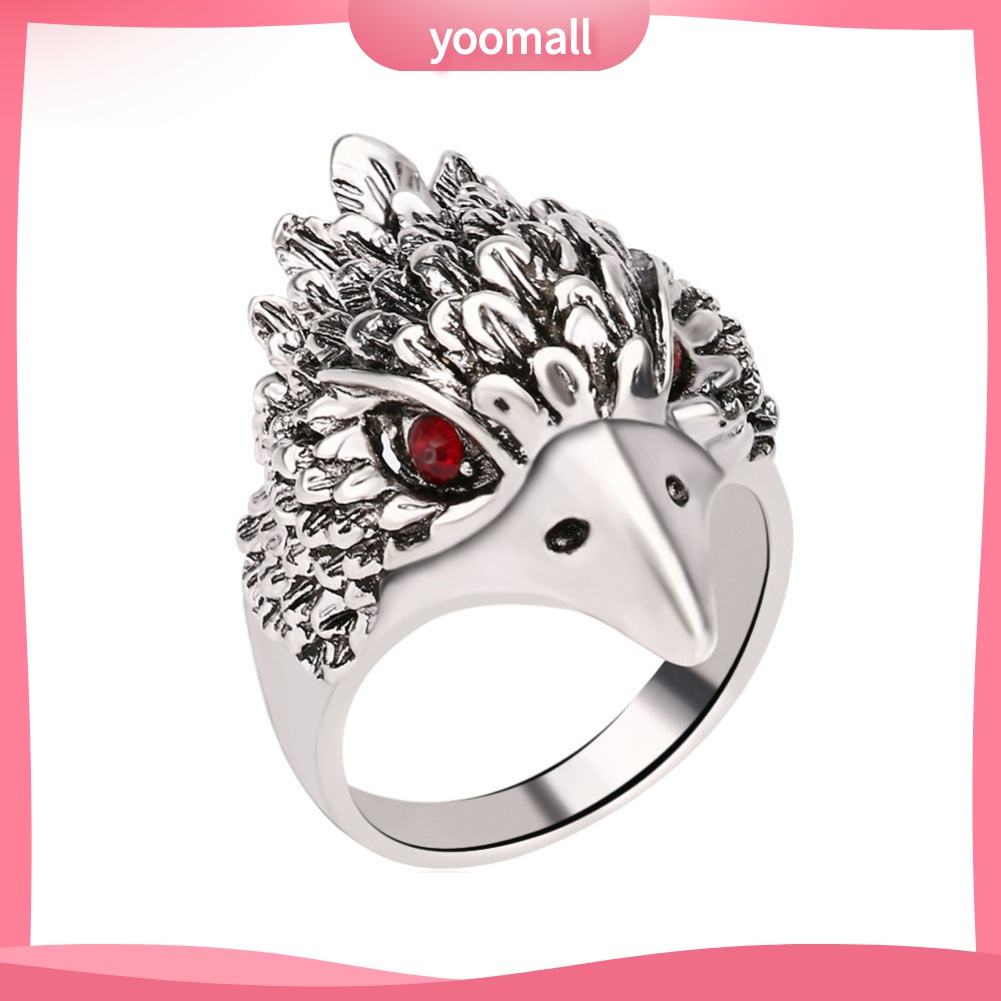 Yomall♡ Nhẫn HợP Kim HìNh ĐầU ĐạI BàNg ĐíNh Đá Vintage