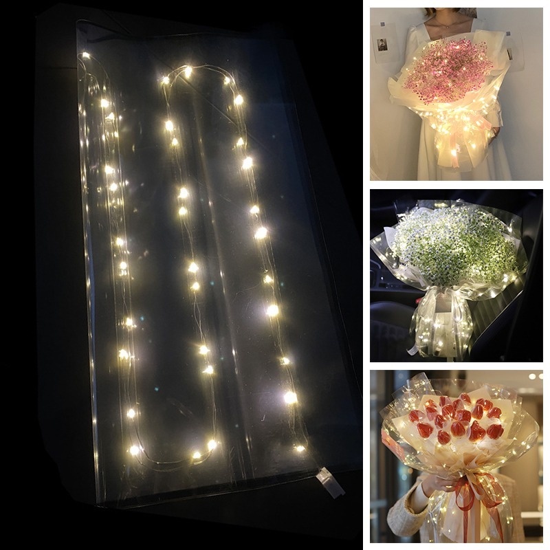 Giấy Gói Quà/Trang Trí Lễ Tình Nhân/Lễ Hoa 60*60cm Có Đèn LED DIY