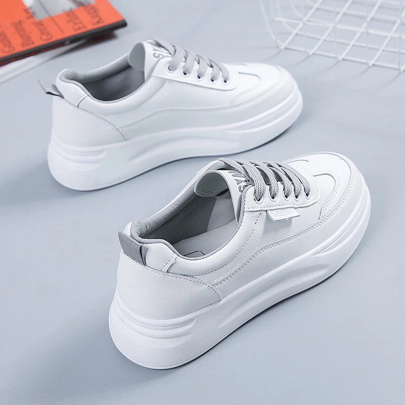 Giày Thể Thao Nữ Trắng Sneaker Độn Đế 4cm HOT TREND mùa hè  RM91