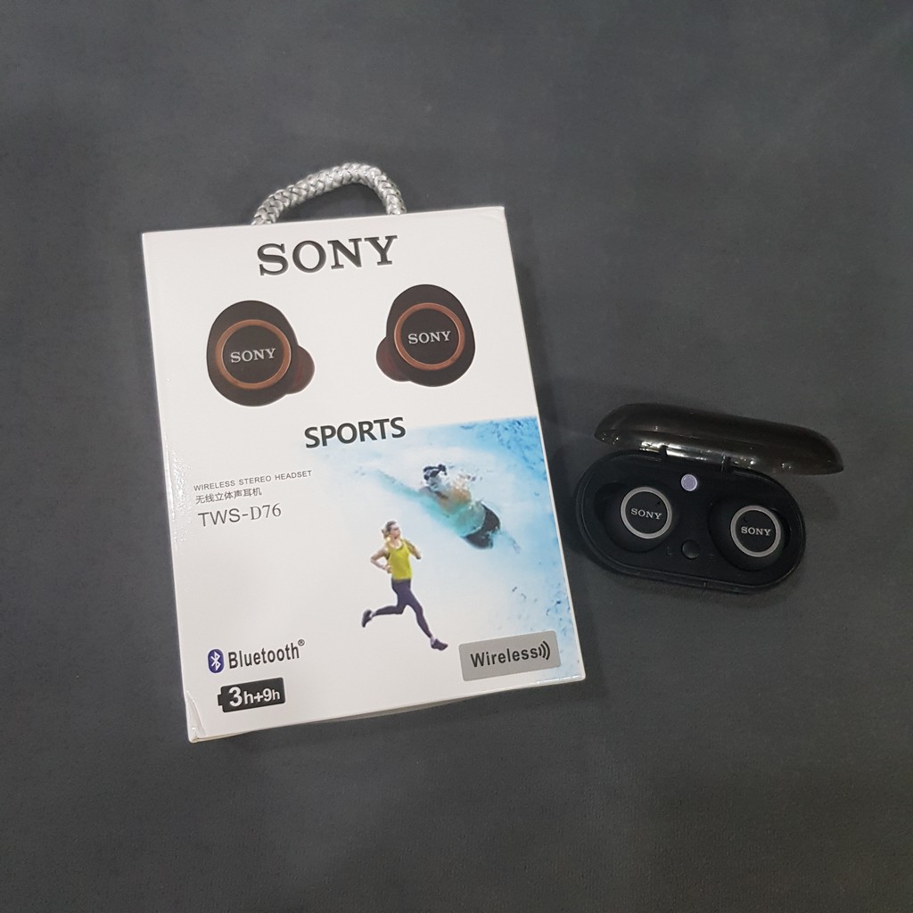 Tai nghe bluetooth không dây Sony D76 cao cấp 2020 Tự động kết nối - Chống ồn - Tai nghe thể thao kèm cốc sạc 500mAh | BigBuy360 - bigbuy360.vn